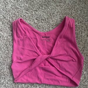 Garage Fuchsia Twist Front Crop Top